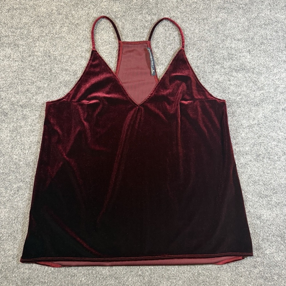 Abercrombie & Fitch Velvet Tank Top M Maroon Red Camisole V-Neck Racerback